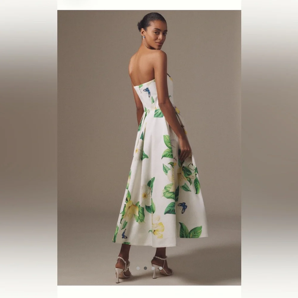 🆕 LEO LIN Lynn Strapless Midi Dress 🦋 - Picture 2 of 4